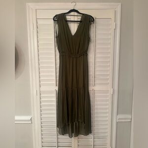 Olive Green Sleeveless Maxi Dress